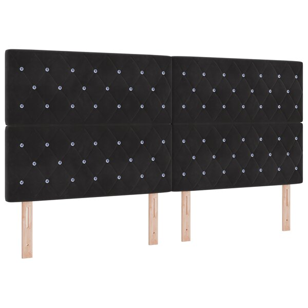 vidaXL Tête de Lit LED Noire 100 cm en Velours