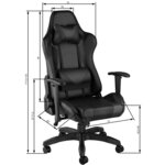 Fauteuil de bureau chaise siège sport gamer noir 08_0000368