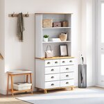 Buffet vidaXL “ASKIM” Blanc 91x40x183 cm Bois massif Pin