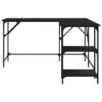 Bureau table poste de travail meuble d'ordinateur informatique étude 139 x 139 x 75 cm bois d'ingénierie noir 02_0023903