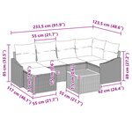 vidaXL Ensemble de Canapés de Jardin 7 pièces avec Coussins Gris en Poly Rattan