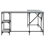 Bureau table poste de travail meuble d'ordinateur informatique étude sonoma 139 x 139 x 75 cm bois d'ingénierie gris 02_0023949