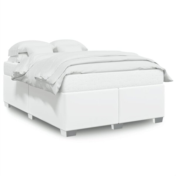 vidaXL Cadre de lit Blanc 140x200 cm Similicuir