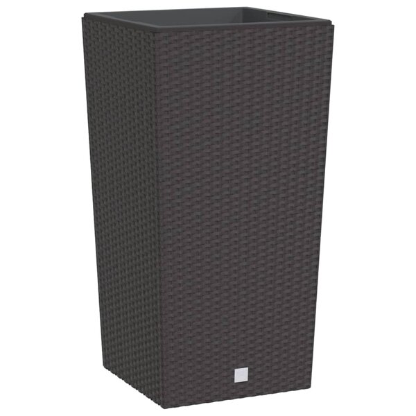 vidaXL Jardinière et intérieur amovible marron 21 /49 L rotin PP
