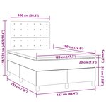 vidaXL Sommier à lattes de lit matelas LED gris clair 120x190 cm tissu