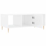 vidaXL Table basse Blanc brillant 102x50x40 cm Bois d'ingénierie