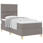 vidaXL Lit box spring avec matelas taupe simple en tissu