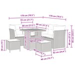 Ensemble de canapé de jardin vidaXL 8 pièces avec coussins beige en poly rattan