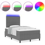 vidaXL Lit à ressorts avec matelas & LED gris clair 120x200 cm en velours côtelé