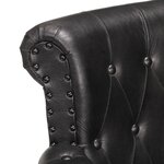 vidaXL Fauteuil Noir Cuir de chèvre véritable