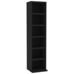 vidaXL Armoire à CD Noir 21x20x88 cm Bois d'ingénierie