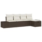 vidaXL Ensemble de Canapé de 5 Pièces avec Coussins Marron