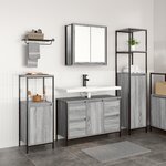 vidaXL Ensemble de meubles de salle de bain 3 pièces en bois d'ingénierie gris sonoma