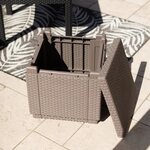 Keter Pouf de rangement Cube avec coussin Cappuccino