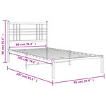 vidaXL Cadre de lit métal sans matelas avec tête de lit blanc 90x200cm