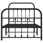vidaXL Cadre de lit métal sans matelas avec pied de lit noir 90x190 cm