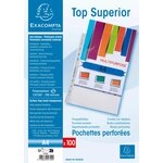 Sachet De 100 Pochettes Perforées Polypropylène Lisse Qualité + - A4 - Cristal - X 10 - Exacompta