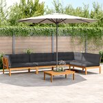 vidaXL Salon palette de jardin avec coussins 5Pièces bois d'acacia massif