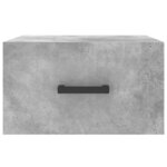 vidaXL Table de chevet murale gris béton 35x35x20 cm