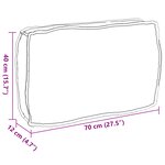 vidaXL Coussin de Palette Dossier Noir 70x40x12 cm Tissu Oxford