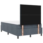 Lit Box Spring vidaXL avec matelas Gris foncé 120x200 cm Velours