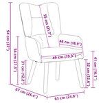 Fauteuil Relaxant VidaXL en Velours Gris Clair
