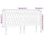 vidaXL Tête de lit à LED Gris clair 183x16x118/128 cm Velours