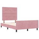 Lit vidaXL Rose 120x190 cm en Velours
