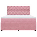 vidaXL Sommier à lattes de lit avec matelas Rose 180x200 cm Velours
