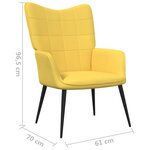vidaXL Chaise de relaxation avec tabouret Jaune moutarde Tissu