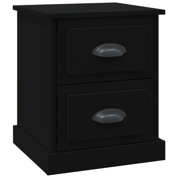 vidaXL Table de chevet noir 39x39x47 5 cm bois d’ingénierie