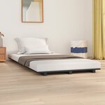 vidaXL Cadre de lit Gris 90x190 cm Bois de pin massif