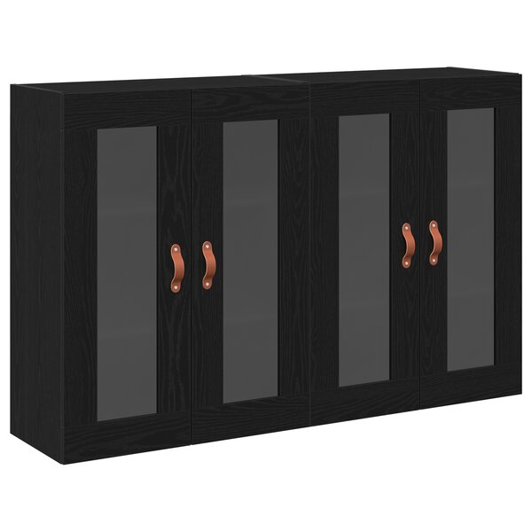 vidaXL Armoires Murales 2 Pièces Chêne Noir 69 5x34x90 cm Bois d'Ingénierie