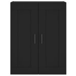vidaXL Buffet haut Noir 69 5x34x180 cm Bois d'ingénierie