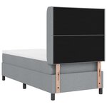 vidaXL Lit à Ressorts avec Matelas & Lumière LED Gris Clair 90x200 cm Tissu