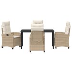 vidaXL Ensemble de salle à manger de jardin 5 pièces avec coussins Beige Rattan Synthétique