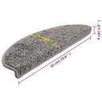 vidaXL Tapis d'escalier 15 Pièces gris 65x21x4 cm