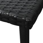 vidaXL Chaise longue avec coussin et table Résine tressée Noir