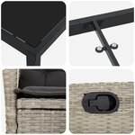 vidaXL Ensemble de jardin 9 pièces avec coussins Gris clair Poly Rattan