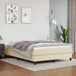 vidaXL Sommier à lattes de lit avec matelas Crème 140x190cm Similicuir