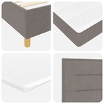 Lit Box Spring vidaXL avec Matelas Taupe 90x200 cm en Tissu