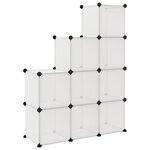 vidaXL Cubes de rangement 9 Pièces Transparent PP