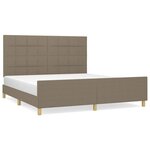 vidaXL Cadre de lit avec tête de lit Taupe 180x200 cm Tissu