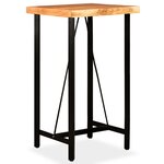 vidaXL Ensemble de bar 3 Pièces Bois d'acacia massif et cuir véritable