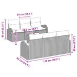 Ensemble de Canapé de Jardin 7 Pièces avec Coussins Gris Rattan Poly