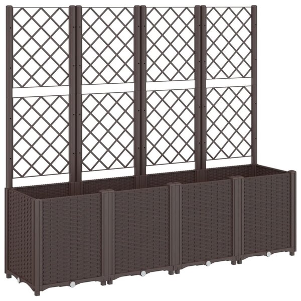 vidaXL Jardinière avec treillis marron 160x40x140 cm PP