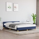 vidaXL Cadre de lit avec tête de lit Bleu 140 x 200 cm Tissu