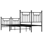 vidaXL Cadre de lit métal sans matelas avec pied de lit noir 120x190cm