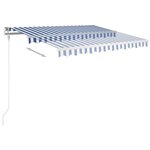 vidaXL Auvent manuel rétractable avec LED 3 5x2 5 m Bleu et blanc