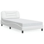 vidaXL Cadre de lit avec LED sans matelas blanc 100x200 cm